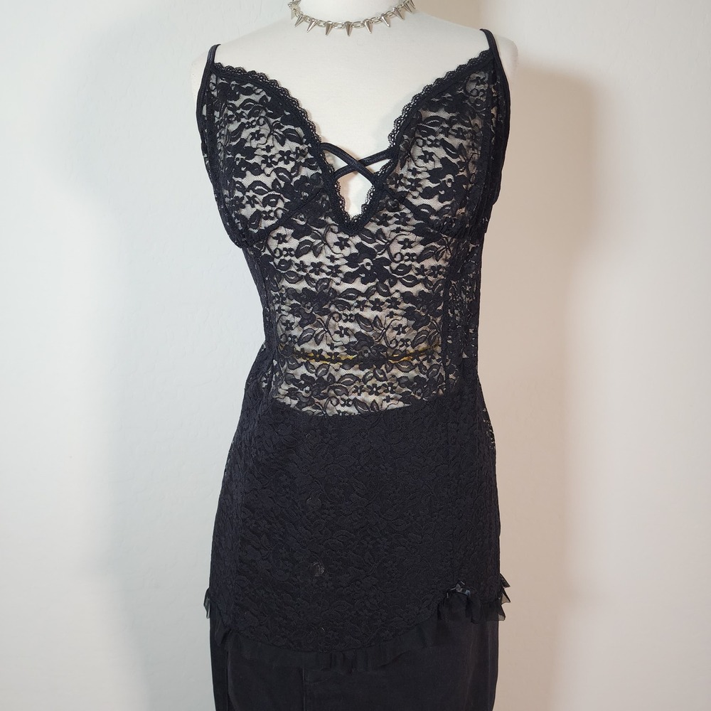 Secret Treasures Black‎ Lace Lingerie Chemise Sleepwear Plus Size 2X